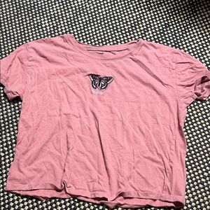Hollister Pink Butterfly Graphic Tee